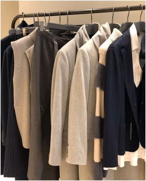 items hanging on a clothing rack