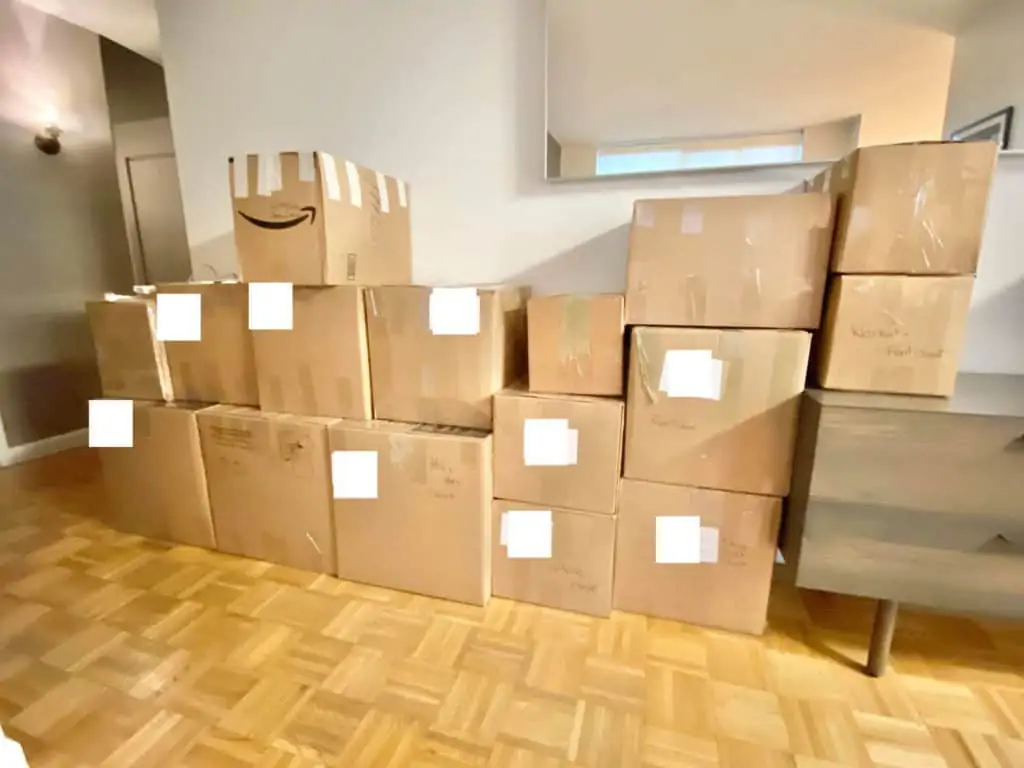 Moving Boxes Help Personal Stylist Cassandra Sethi Organize a men's West Coast Clothing Style Transition