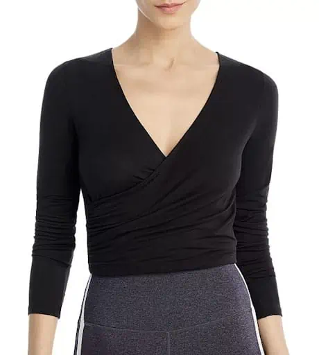 Build A Postpartum Wardrobe With This Aqua Athletic Long Sleeve Faux Wrap Top