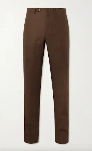 De Petrillo Men's Dress Pants For Summer Straight Leg Linen Trousers