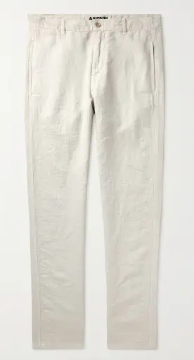 Men's Summer Dress Pants Aspesi Straight Leg Linen Trousers