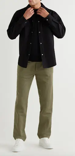Mr P Men's Summer Pants Cotton and Linen Blend Twill Chinos