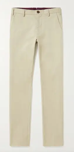 Purdey Men's Summer Pants Straight Leg Stretch Cotton Twill Chinos