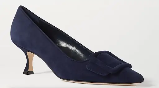 Manolo Blahnik Maysale 50 buckled suede pumps womens office shoes