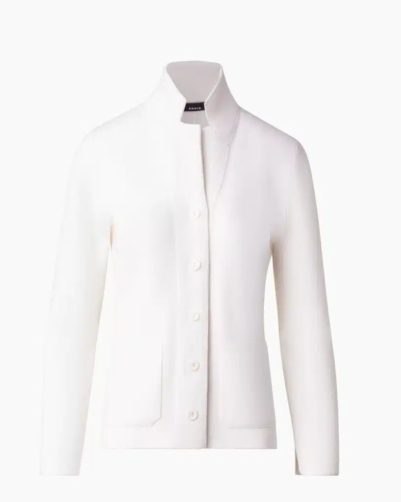image of white knit top for packing for a business trip