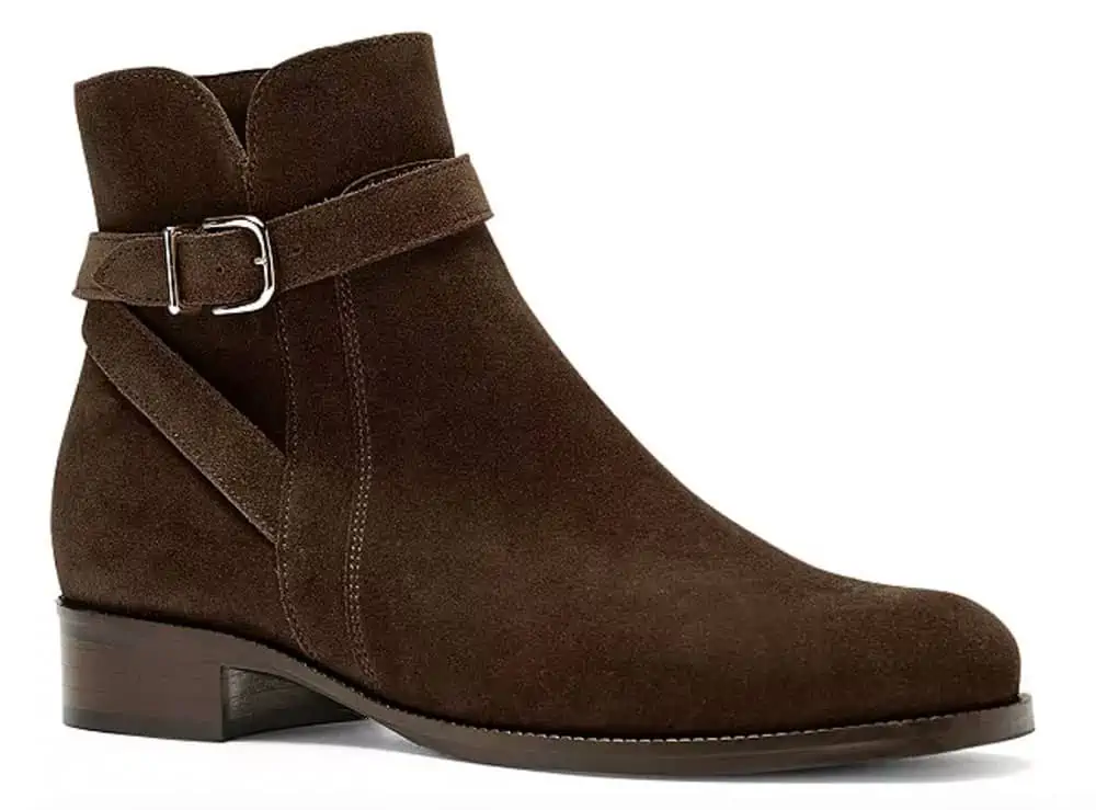 healed ankle boots in brown