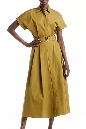 Lafayette 148 New York Upland Belted Midi Shirt Dress
