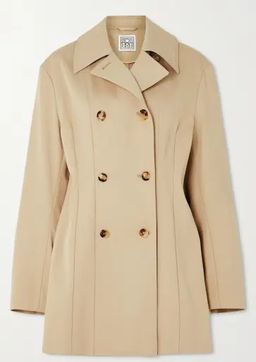 Toteme Double-breasted organic cotton-garbadine jacket