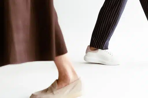 People walking by each other 