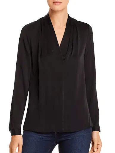 Kobi Halperin natural fiber blouse for transitioning wardrobe from winter to spring 
