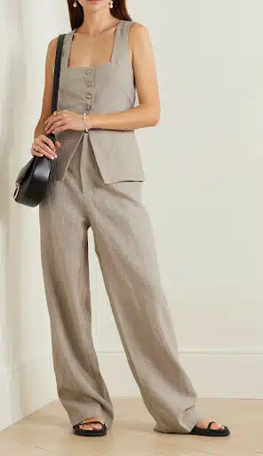 Woman in linen pants for business casual