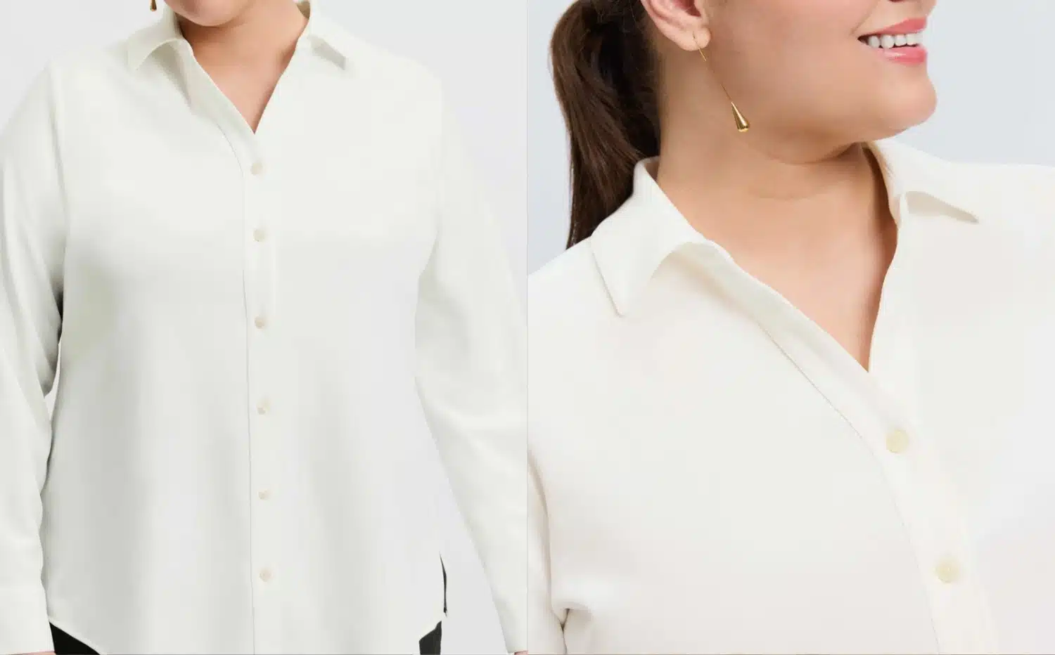 Executive workwear mid-size women's white blouse.
