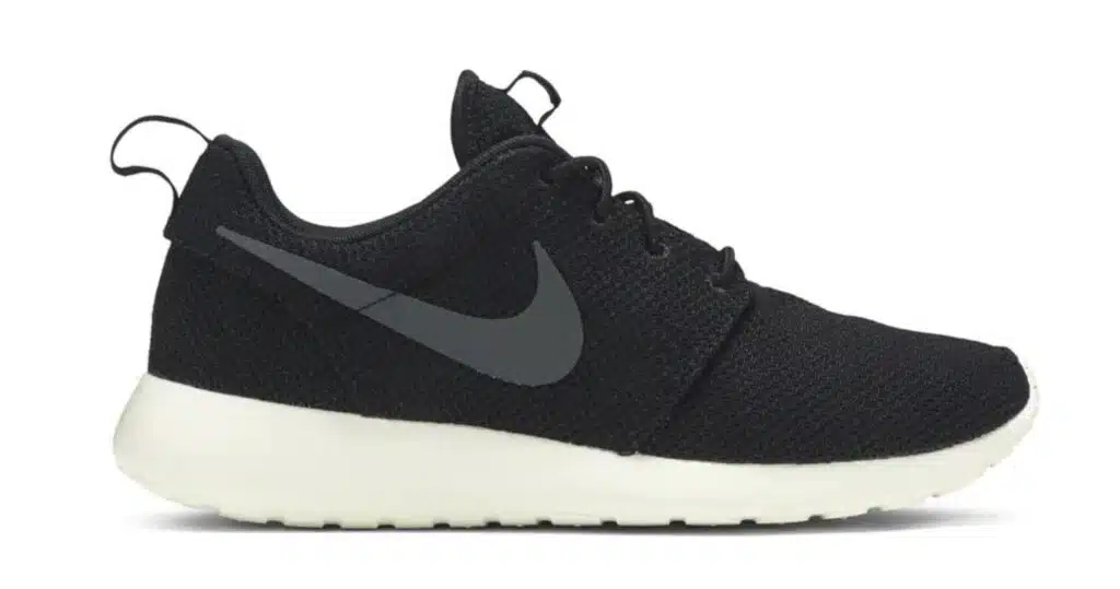 Black cloth Nike sneakers for executive style.